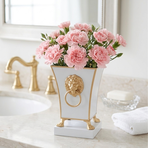 Paws & Claws Fluted Square Cachepot Planter White
