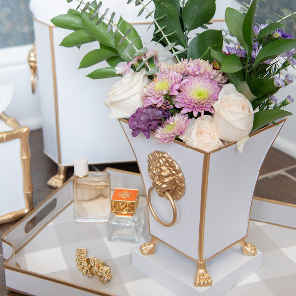 Paws & Claws Fluted Square Cachepot Planter White