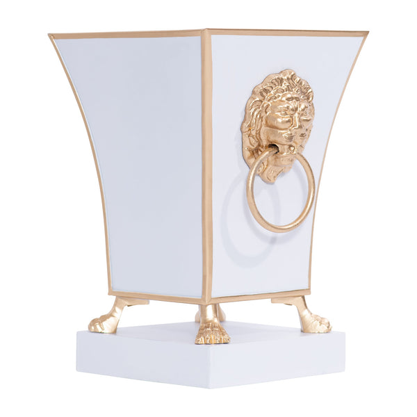 Paws & Claws Fluted Square Cachepot Planter White