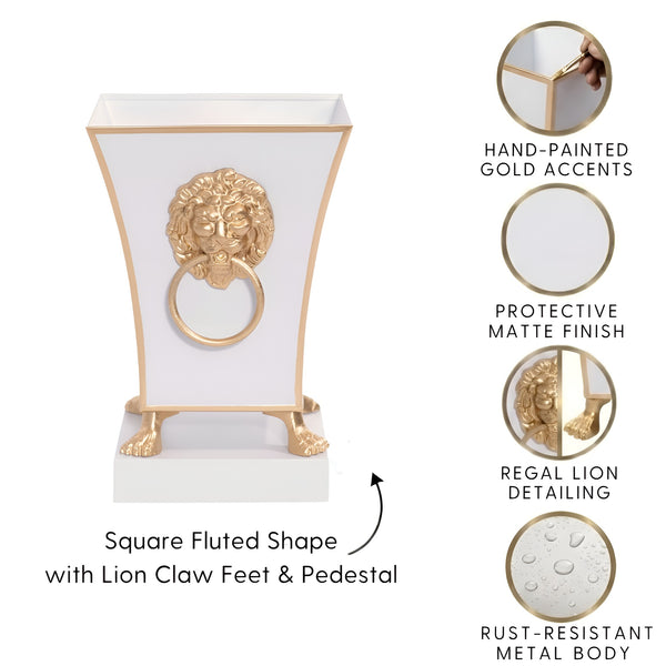 Paws & Claws Fluted Square Cachepot Planter White