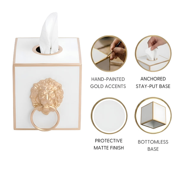 Paws & Claws Tissue Box Cover White
