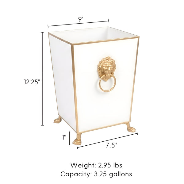 Paws & Claws Square Wastebasket White