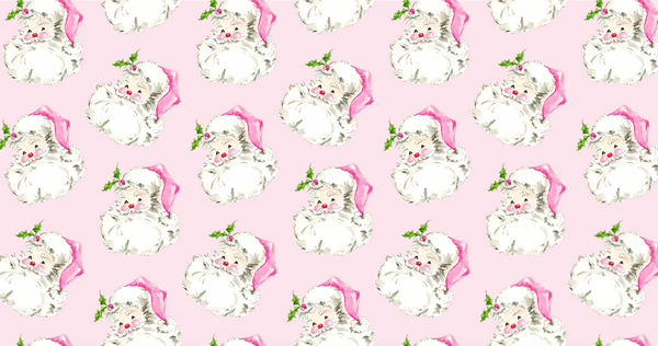 Jolly Santa Ornament (single) - Light Pink