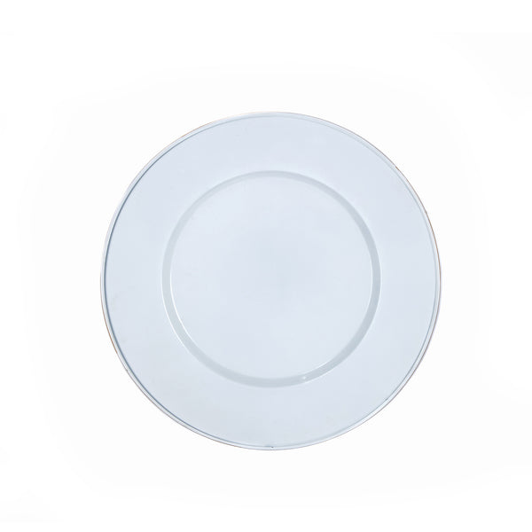 Preppy Plaid Enameled Charger (4pk) - Light Blue