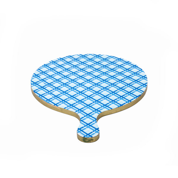Preppy Plaid Charcuterie Board - Large - Light Blue