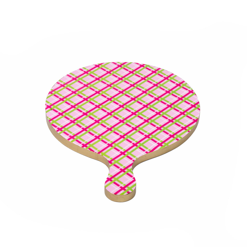 Preppy Plaid Charcuterie Board - Large - Pink