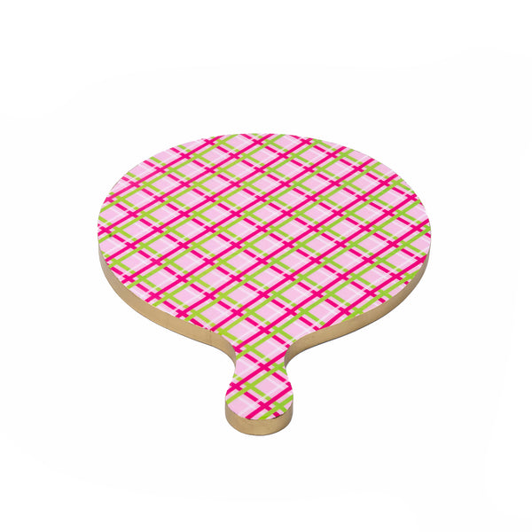 Preppy Plaid Charcuterie Board - Large - Pink