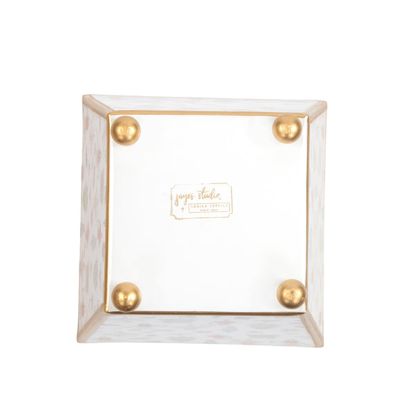 Watercolor Nutcracker Enameled Square Cachepot Planter