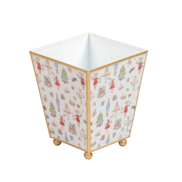 Watercolor Nutcracker Enameled Square Cachepot Planter