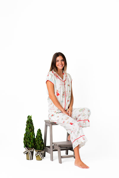 Watercolor Nutcracker Luxe Sateen Capri Pajama Set