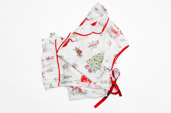 Watercolor Nutcracker Luxe Sateen Capri Pajama Set