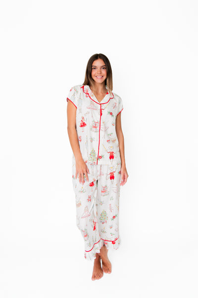 Watercolor Nutcracker Luxe Sateen Capri Pajama Set