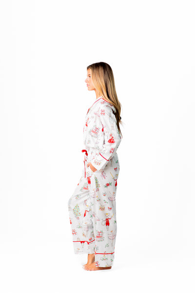 Watercolor Nutcracker Luxe Sateen Full Pajama Set