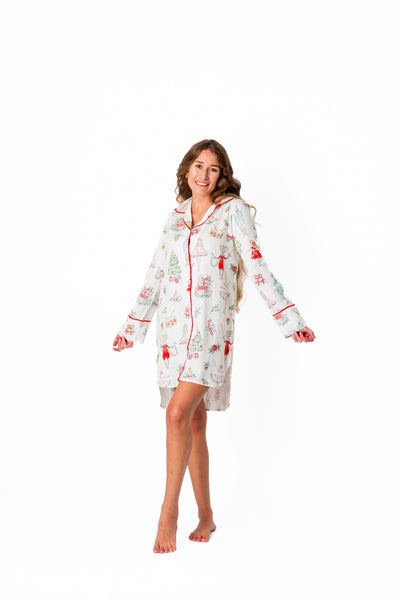 Watercolor Nutcracker Luxe Sateen Sleep Shirt