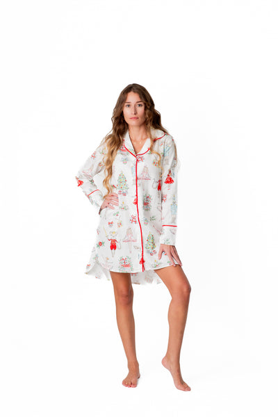 Watercolor Nutcracker Luxe Sateen Sleep Shirt
