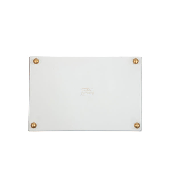 Holly Wreath Bow Enameled Oliver Tray 8x12