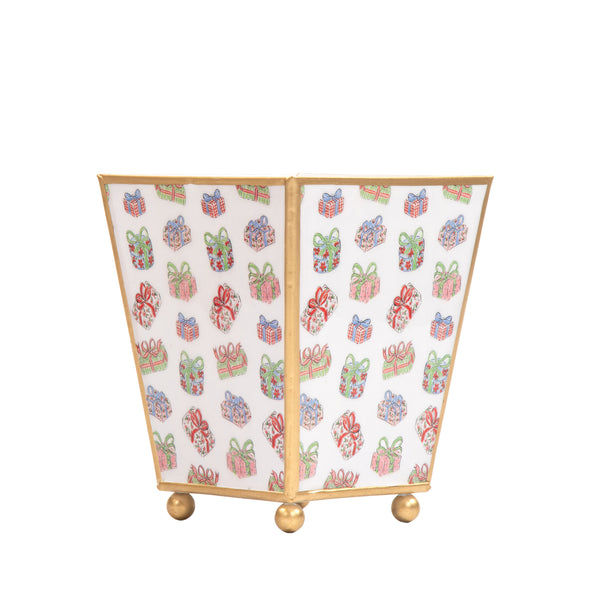 Christmas Gifts Enameled Square Cachepot Planter