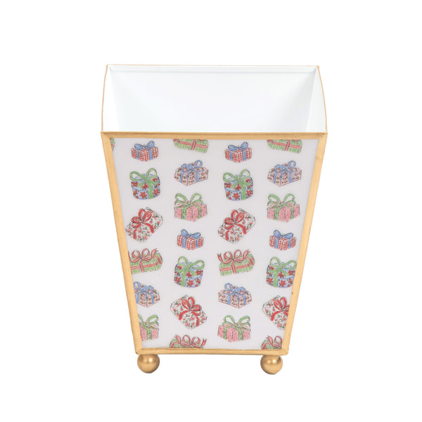 Christmas Gifts Enameled Square Cachepot Planter