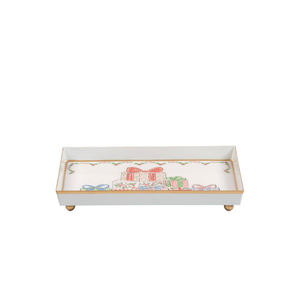 Christmas Gift Stack Enameled Oliver Tray 8x12