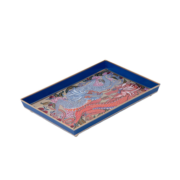 Dragon Enameled Oliver Tray 8x12