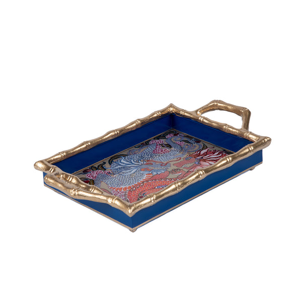 Dragon Enameled Chang Mai Tray 10x14
