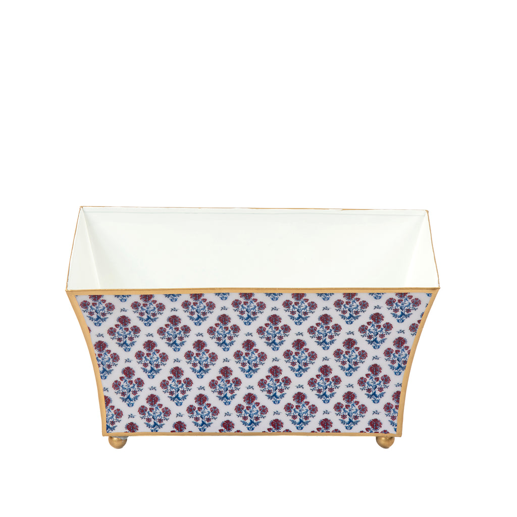 Lucinda Enameled Fluted Rectangle Cachepot
