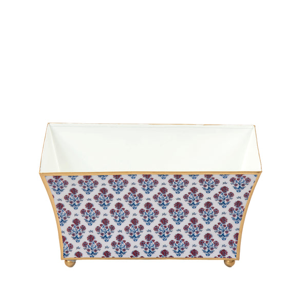 Lucinda Enameled Fluted Rectangle Cachepot