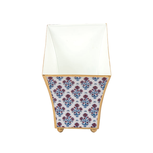 Lucinda Enameled Fluted Rectangle Cachepot