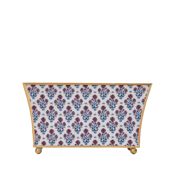 Lucinda Enameled Fluted Rectangle Cachepot