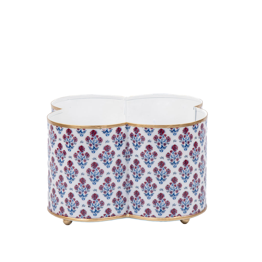 Lucinda Enamel Quatrefoil Cachepot Planter 6x12