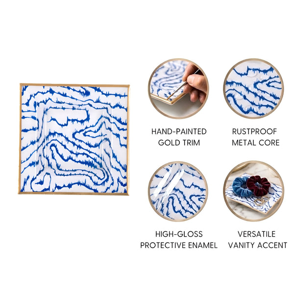 Heatwave Enameled Tori Trinket Tray - Cobalt Blue
