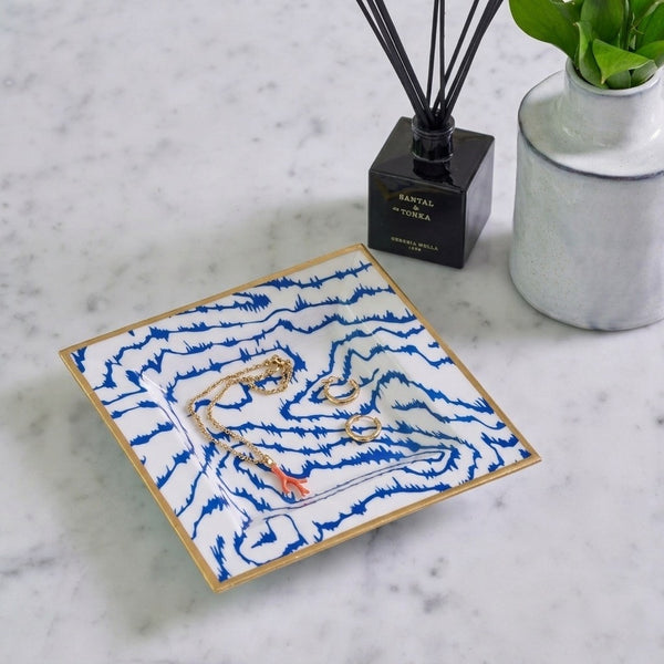 Heatwave Enameled Tori Trinket Tray - Cobalt Blue