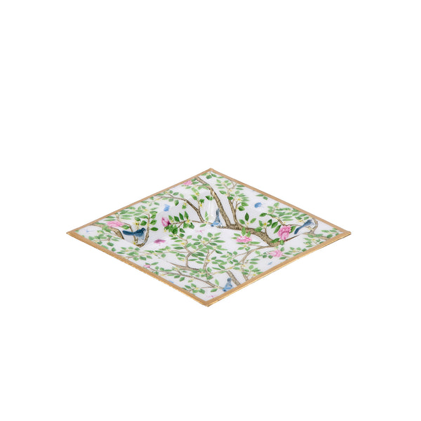 Elsie's Garden Enameled Tori Trinket Tray - Blue & Pink