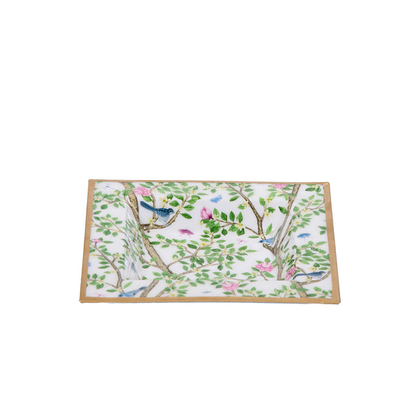 Elsie's Garden Enameled Tori Trinket Tray - Blue & Pink