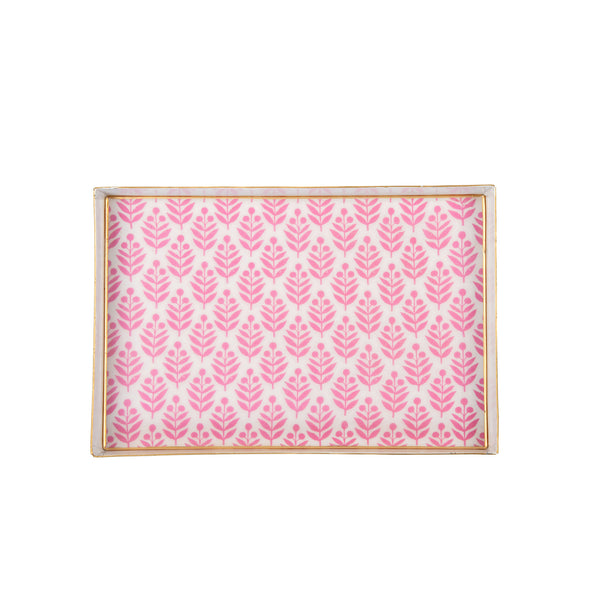 Lottie Enameled Oliver Tray 8x12 - Pink