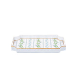 Emma Stripe Enameled Jaye Tray - Blue & Green