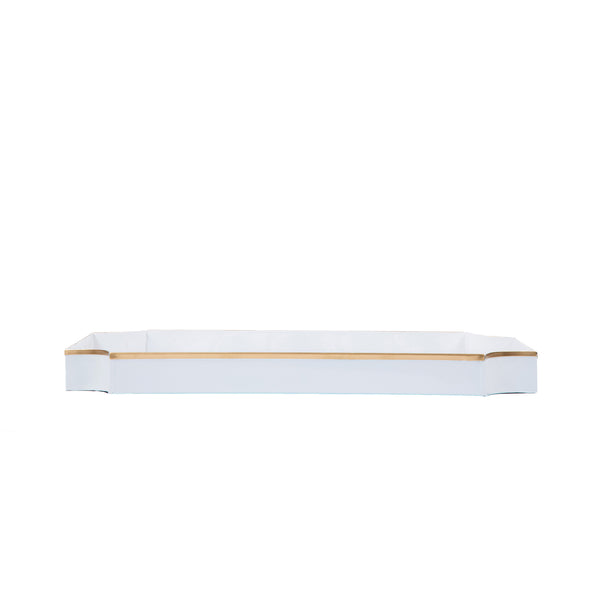 Emma Stripe Enameled Jaye Tray - Blue & Green