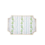 Emma Stripe Enameled Jaye Tray - Blue & Green