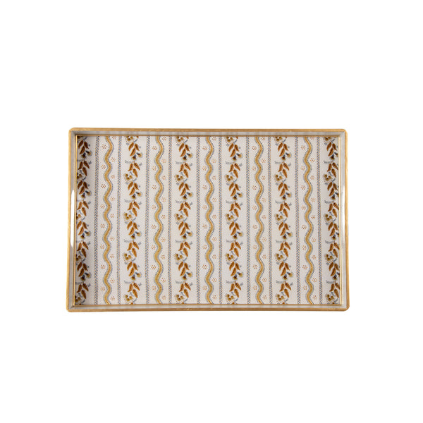 Emma Stripe Enameled Rectangular Tray 10x15