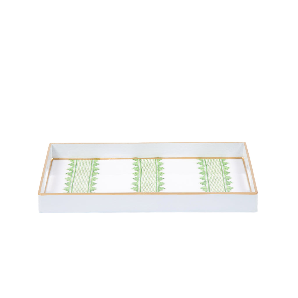 Clarabelle Enameled Rectangular Tray 10x15 - Green