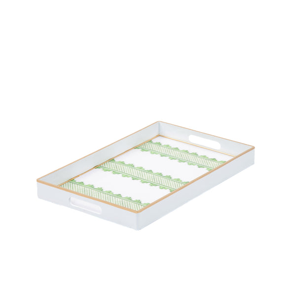 Clarabelle Enameled Rectangular Tray 10x15 - Green