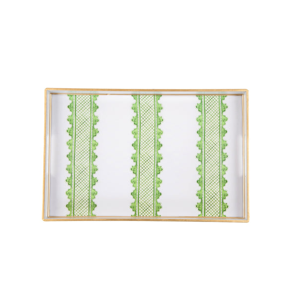 Clarabelle Enameled Rectangular Tray 10x15 - Green