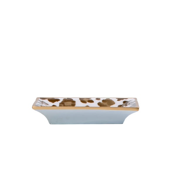 Cream Leopard Enameled Landry Tray - Cream & Brown