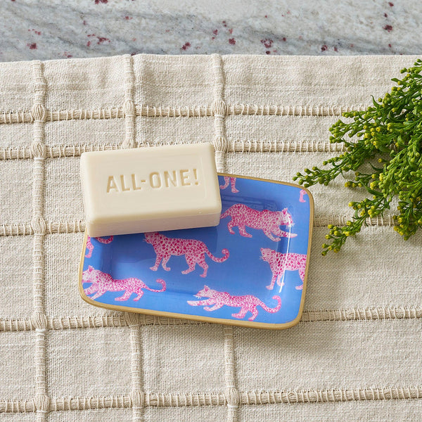 Pink Leopards Enameled Laney Tray