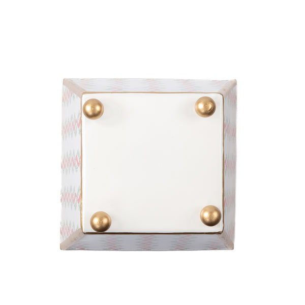 Garland Twist Enameled Square Cachepot Planter