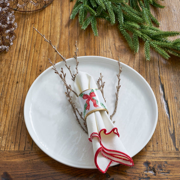 Bow Trellis Enameled Napkin Ring (4pk)