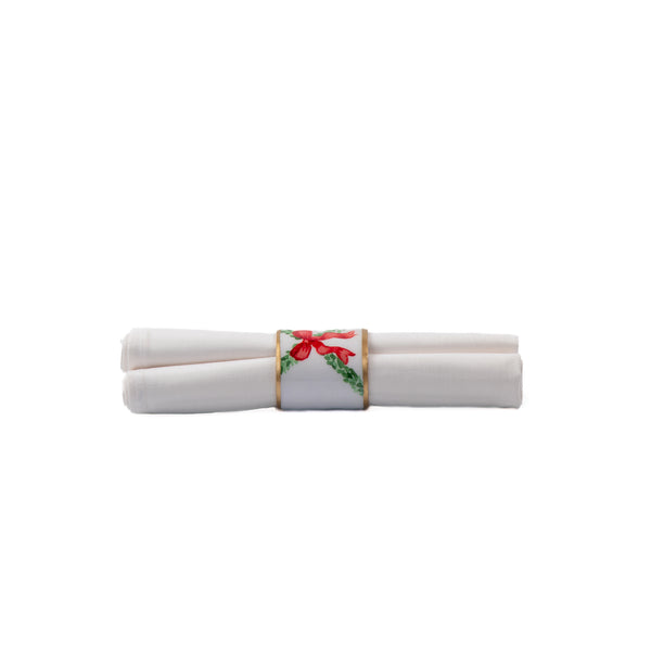 Bow Trellis Enameled Napkin Ring (4pk)