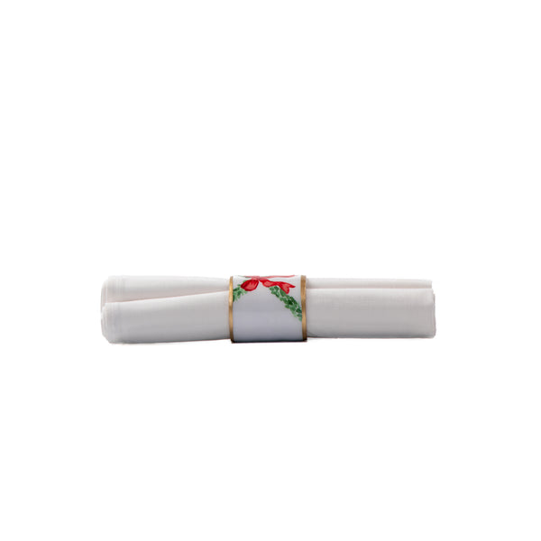 Bow Trellis Enameled Napkin Ring (4pk)