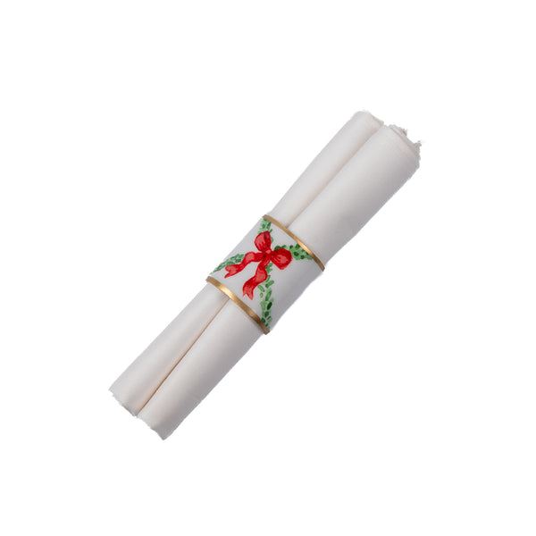 Bow Trellis Enameled Napkin Ring (4pk)