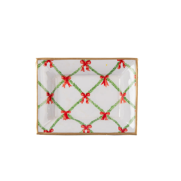 Bow Trellis Enameled Landry Tray